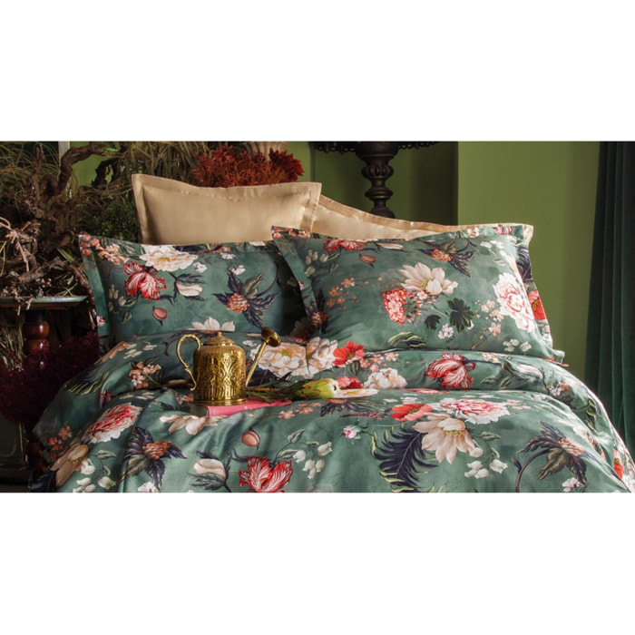 Parure housse de couette et taies oreiller 100% Satin de Coton imprimé