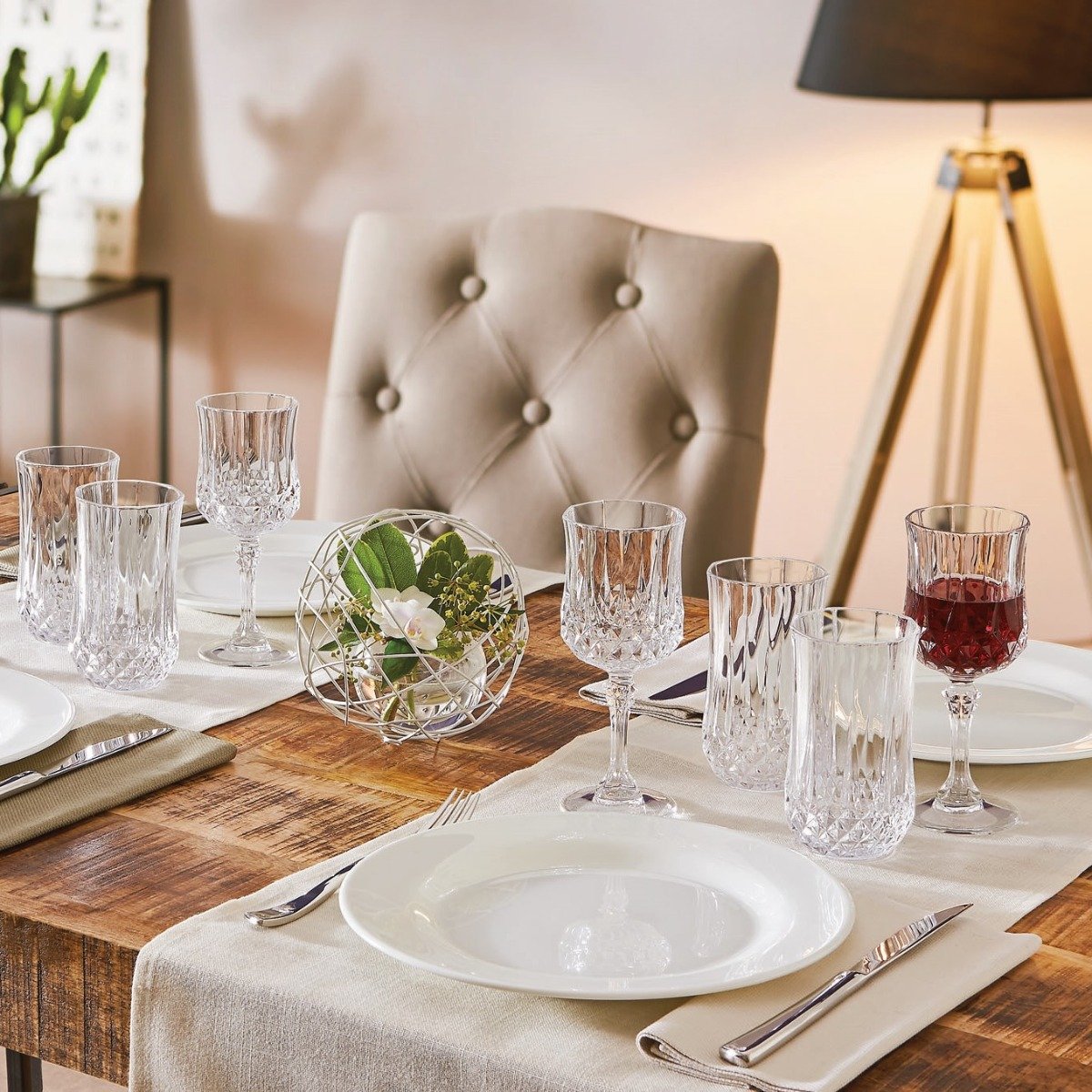 Set de 18 Copas de vino y Vasos  Longchamp - Cristal d'Arques