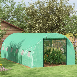 Invernadero de Exterior 6x3x2 m Invernadero de Túnel con Sistema de Riego Integrado 12 Ventanas con Malla y 1 Puerta Enrollable Invernadero para Jardín Patio Verde