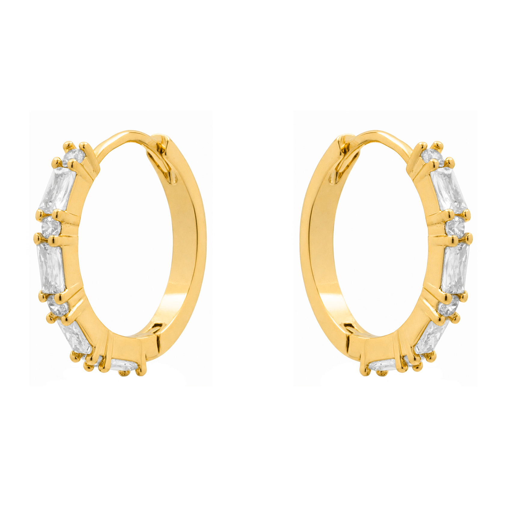 Pendientes de Circonita Brillante acabado en oro amarillo de 18k