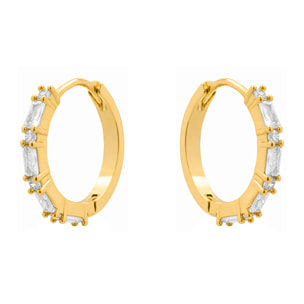 Pendientes de Circonita Brillante acabado en oro amarillo de 18k