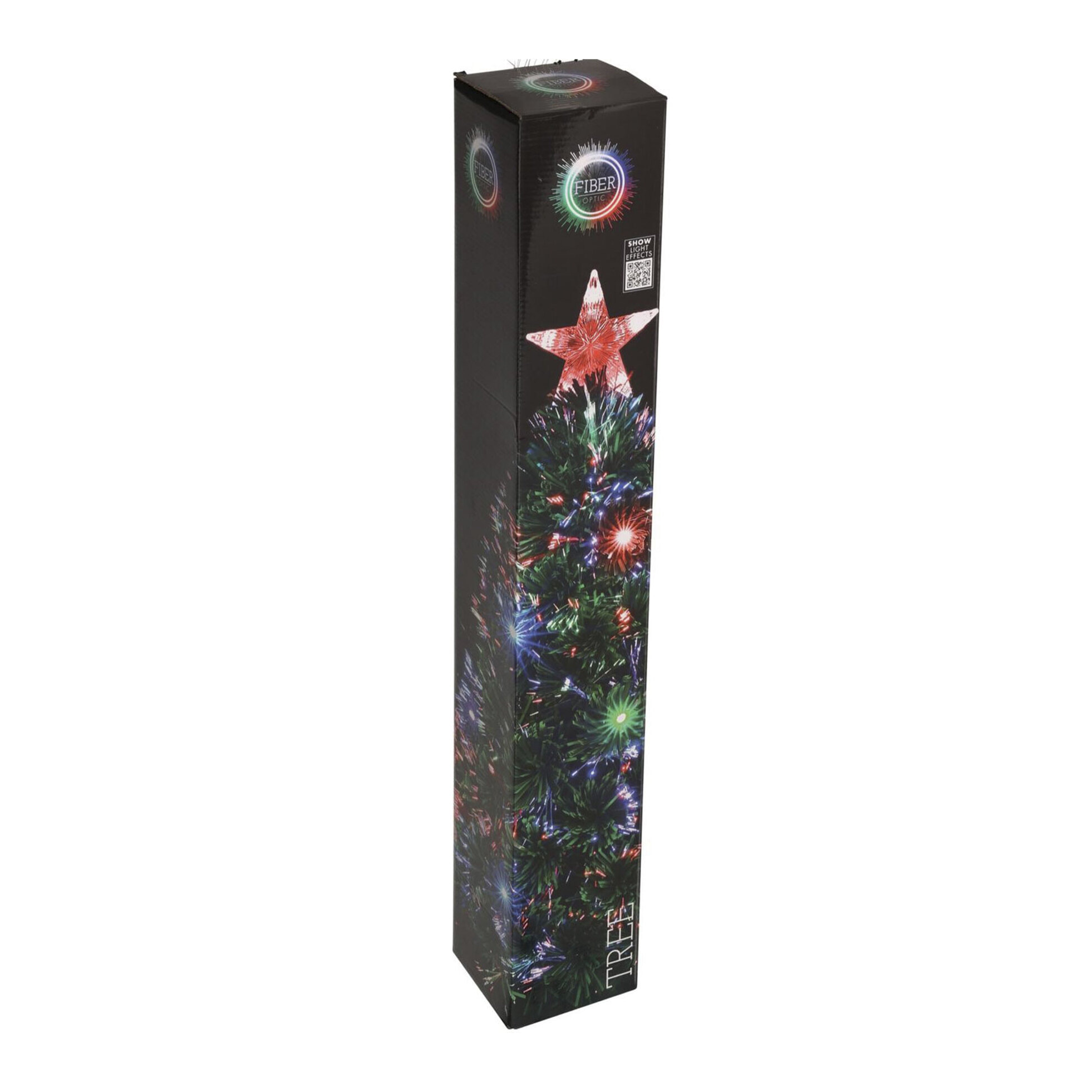 Árbol de navidad de fibra óptica con 20 luces led multicolor con estrella 43x43x90cm