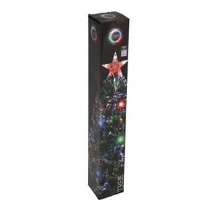 Árbol de navidad de fibra óptica con 20 luces led multicolor con estrella 43x43x90cm