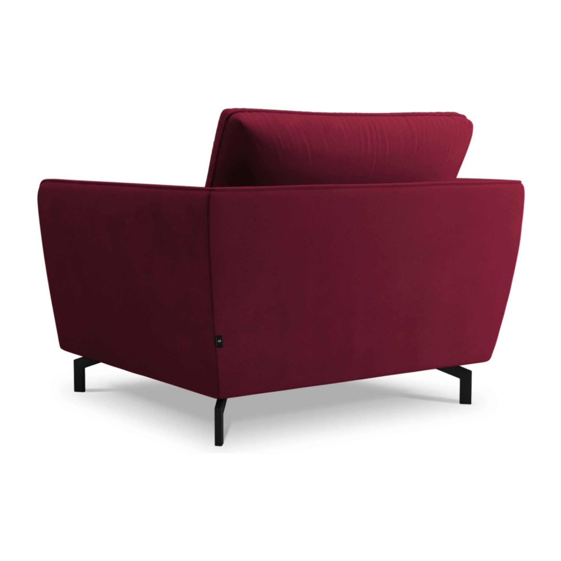 Fauteuil xl "Podium" en velours rouge foncé