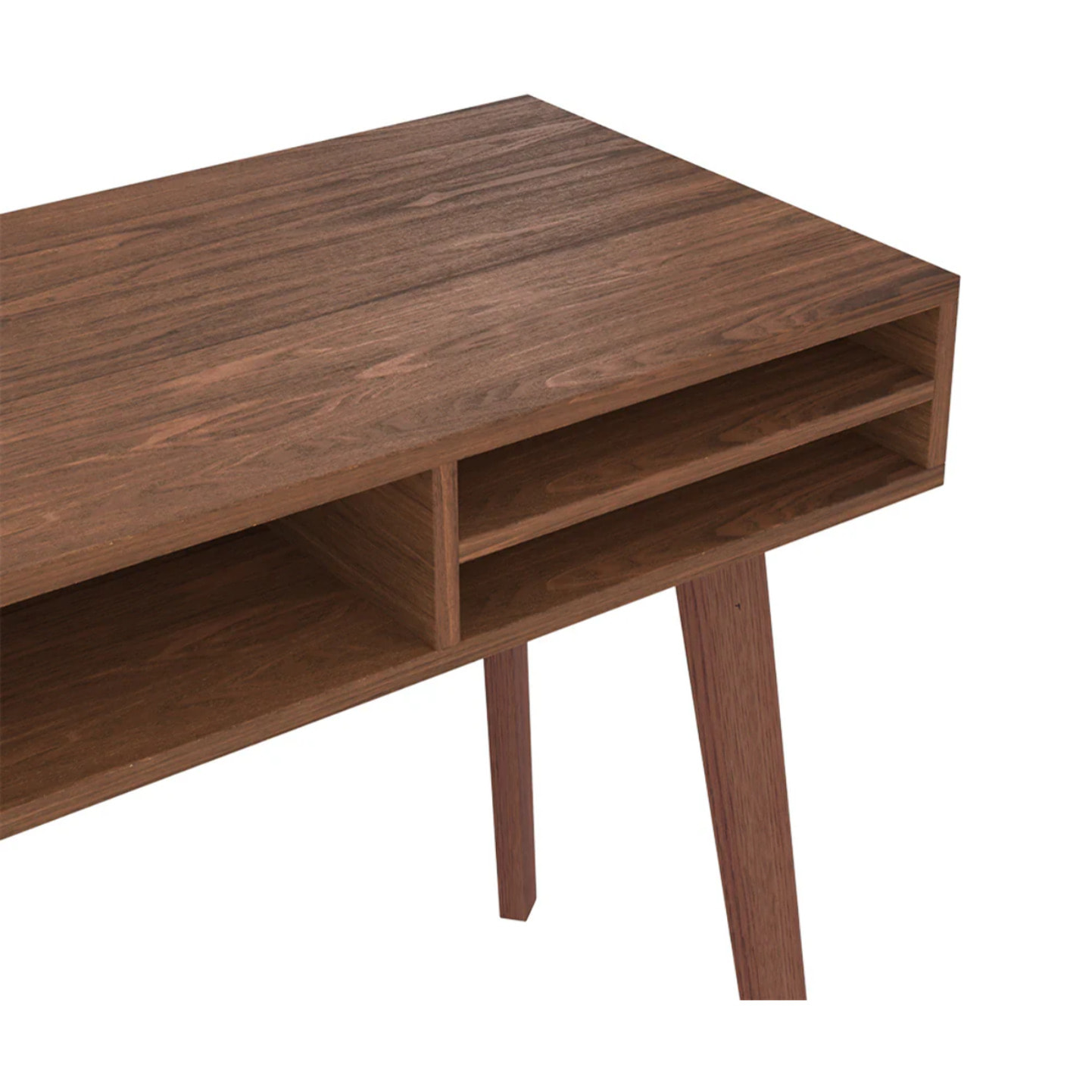 Bureau 1 tiroir et 3 niches en bois foncé - Moka