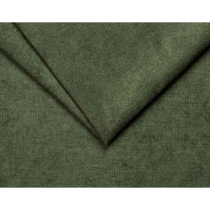 Julia - canapé 3 places convertible couchage quotidien matelas 14 cm en tissu - Vert