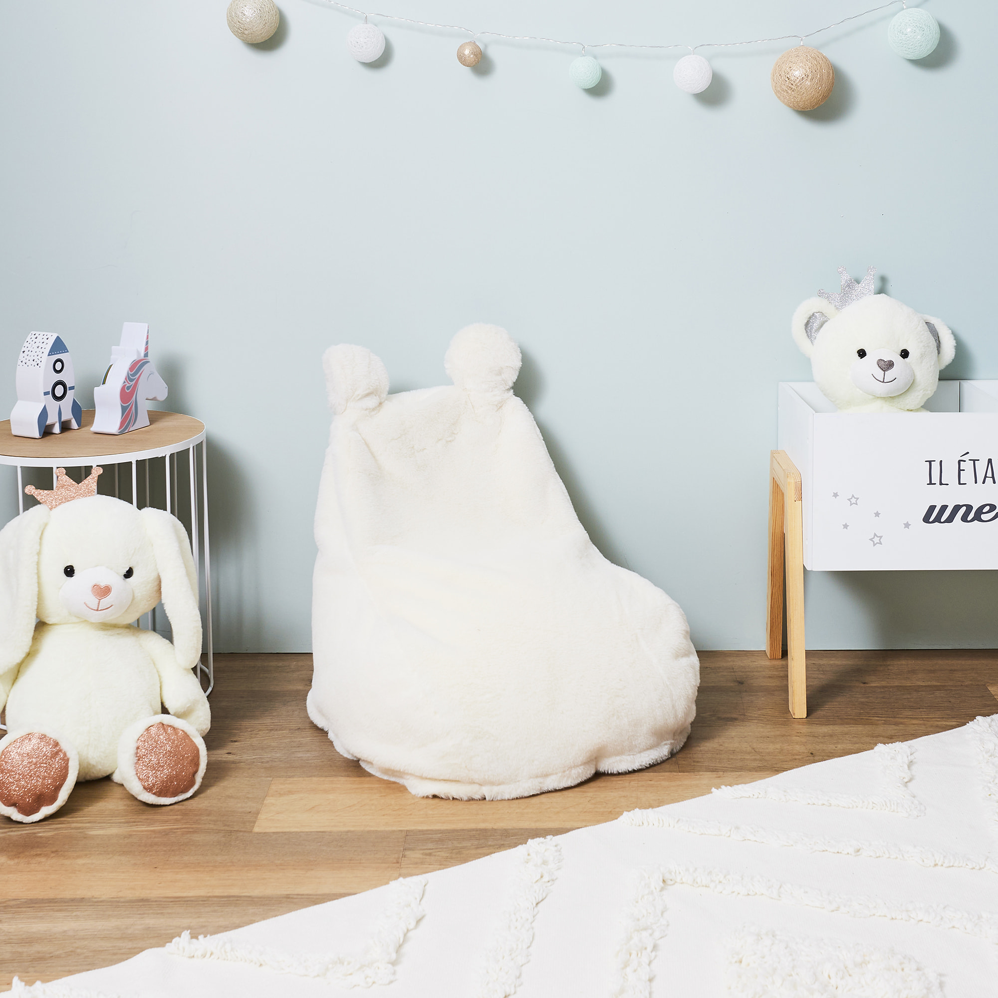 FAUTEUIL POIRE ENFANT TED IMITATION FOURRURE