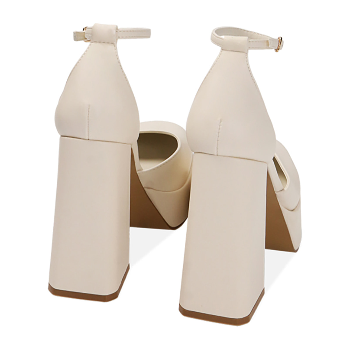 Décolleté platform panna, tacco 12 cm