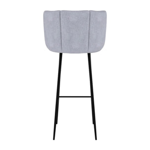 Lot de 2 chaises de bar en tissu gris clair 75 cm - Rosy