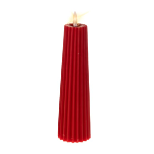 Candela rigata con fiamma a led - Pezzi 4 - D6xH21cm - Bianchi Dino - Decori Casa E Complementi -