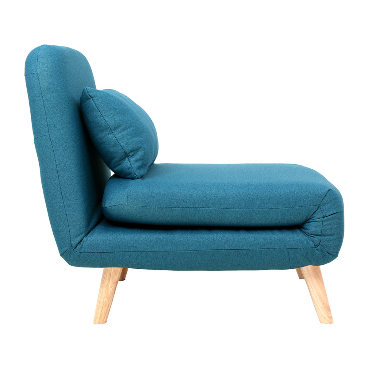 Fauteuil scandinave convertible en tissu bleu canard AMIKO