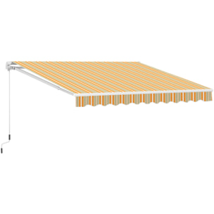 Toldo Retráctil con Manivela de PU 3x2,5m Naranja Blanco