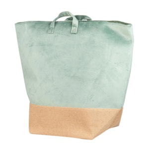 Cesto Ropa Velvet/yute Verde 30x30x50 Cm