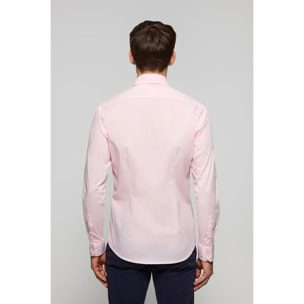 Camicia super slim fit rosa in cotone con logo Polo Club