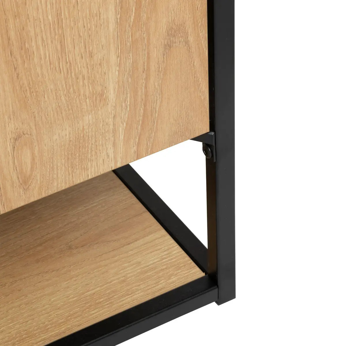 Buffet 2 portes "Aldea" métal et bois beige 140x80cm