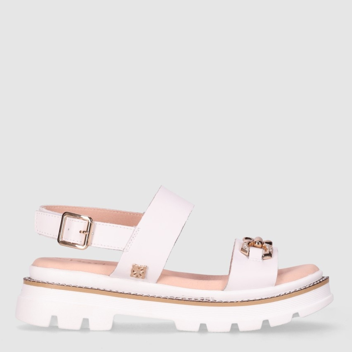 Sandalias de Piel - Blanco - Tacón: 4 cm