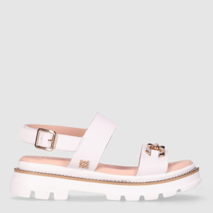 Sandalias de Piel - Blanco - Tacón: 4 cm