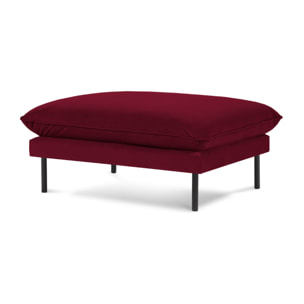Pouf "Vienna" en velours rouge