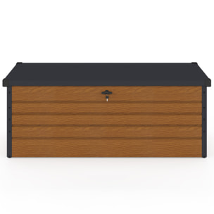 Coffre de jardin métal effet bois 600L