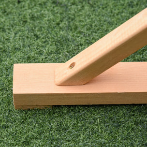 Mangeoire à oiseaux sur pied en bois massif bois naturel