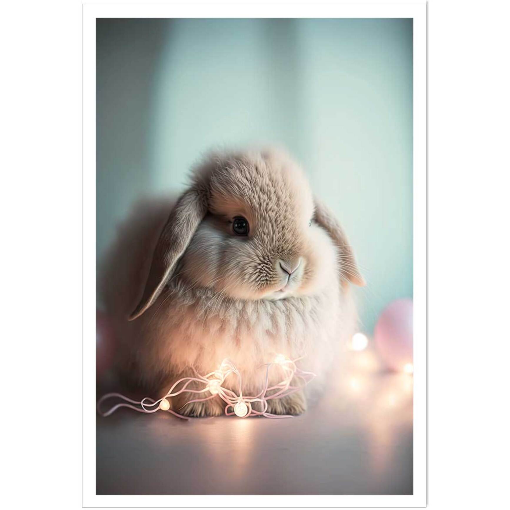 Affiche enfant lapin lumineux  Affiche seule