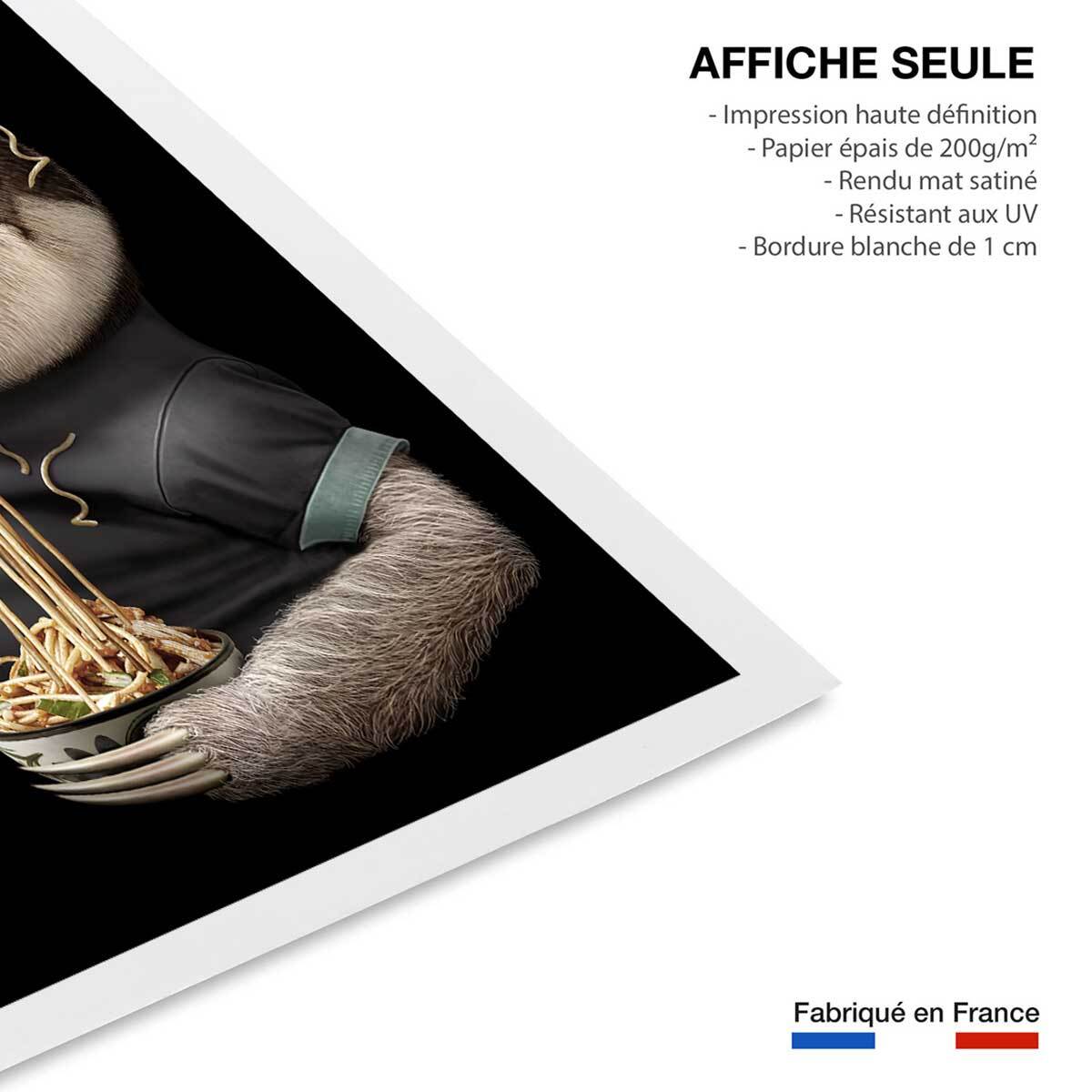 Affiche enfant repas de paresseux  Affiche seule