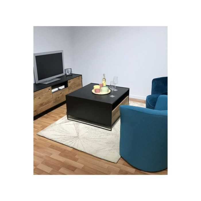 Table basse en métal et en pin recyclé - ORIGIN 2