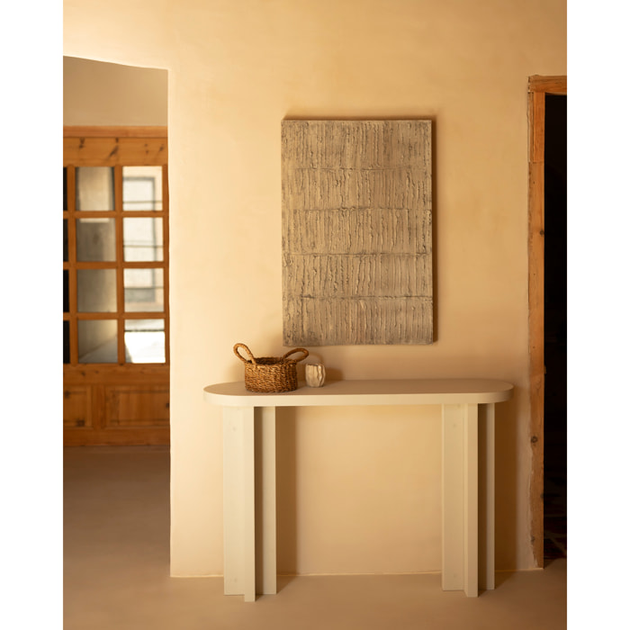 Tableau beige décoratif sur coton avec cadre en bois peint à la main à la peinture à l'huile en différentes tailles