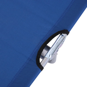 Tumbona Plegable Tumbona de Jardín Exterior Reclinable con Toldo Desmontable con Ángulo Regulable Respaldo Ajustable en 4 Niveles para Terraza Piscina Patio 187x58x36 cm Azul