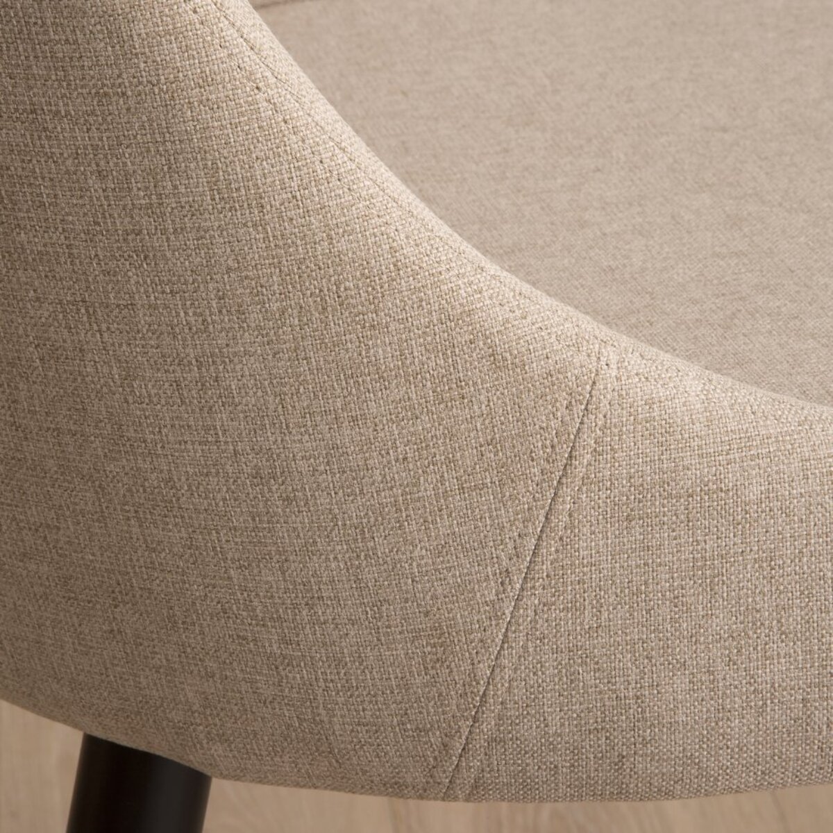 Chaise rembourrée Lauren -tapisserie et pieds métalliques-couleur beige 48 x 90 x 60 cm