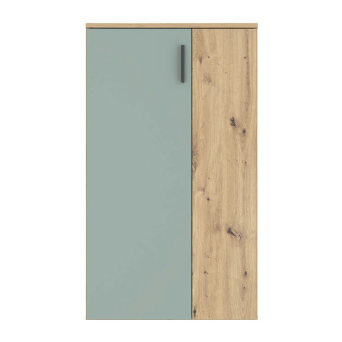 Armoire Meuble à Chaussures bois de chêne rustique et vert sauge – SHOES