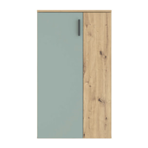 Armoire Meuble à Chaussures bois de chêne rustique et vert sauge – SHOES
