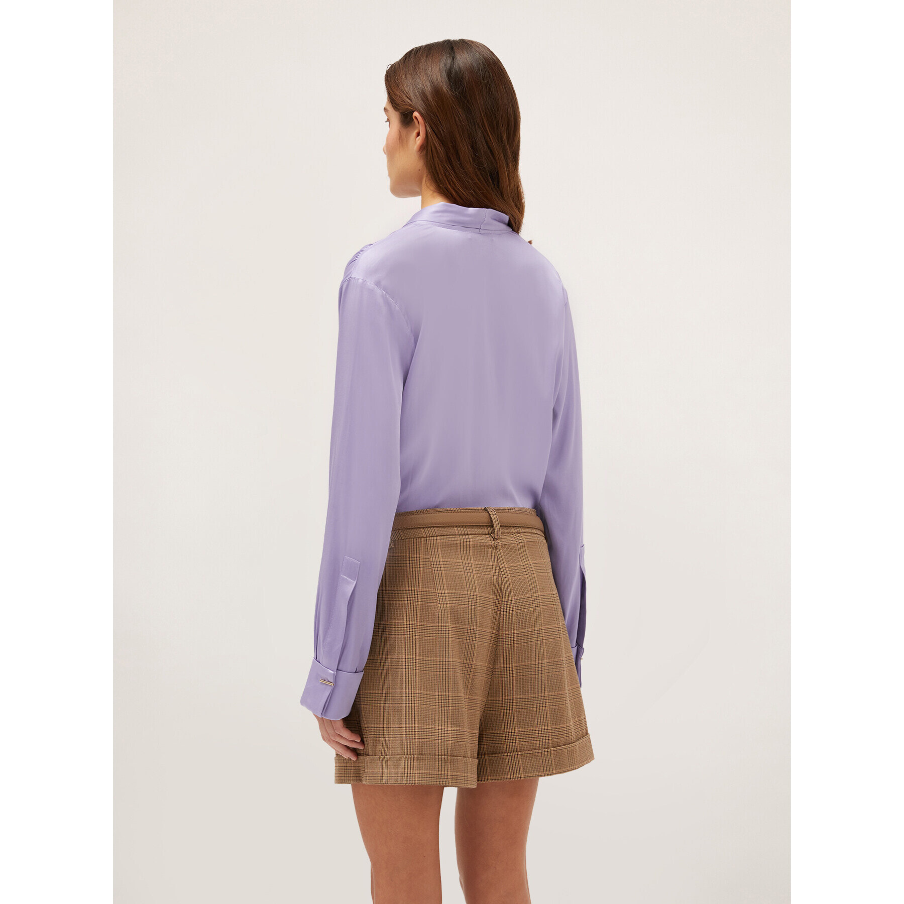 Motivi - Blusa de satén cruzada - Violeta