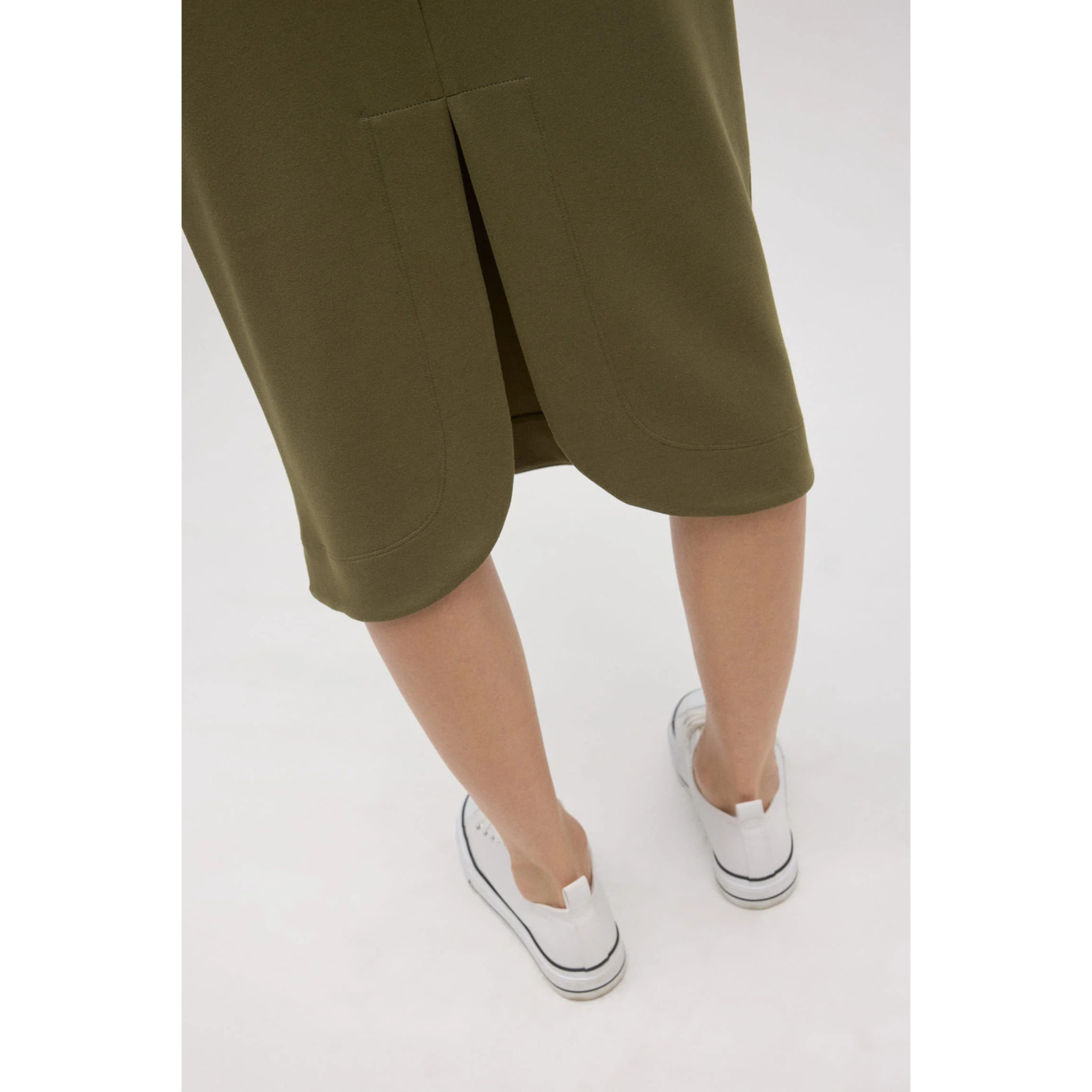 Gonna midi verde fluida