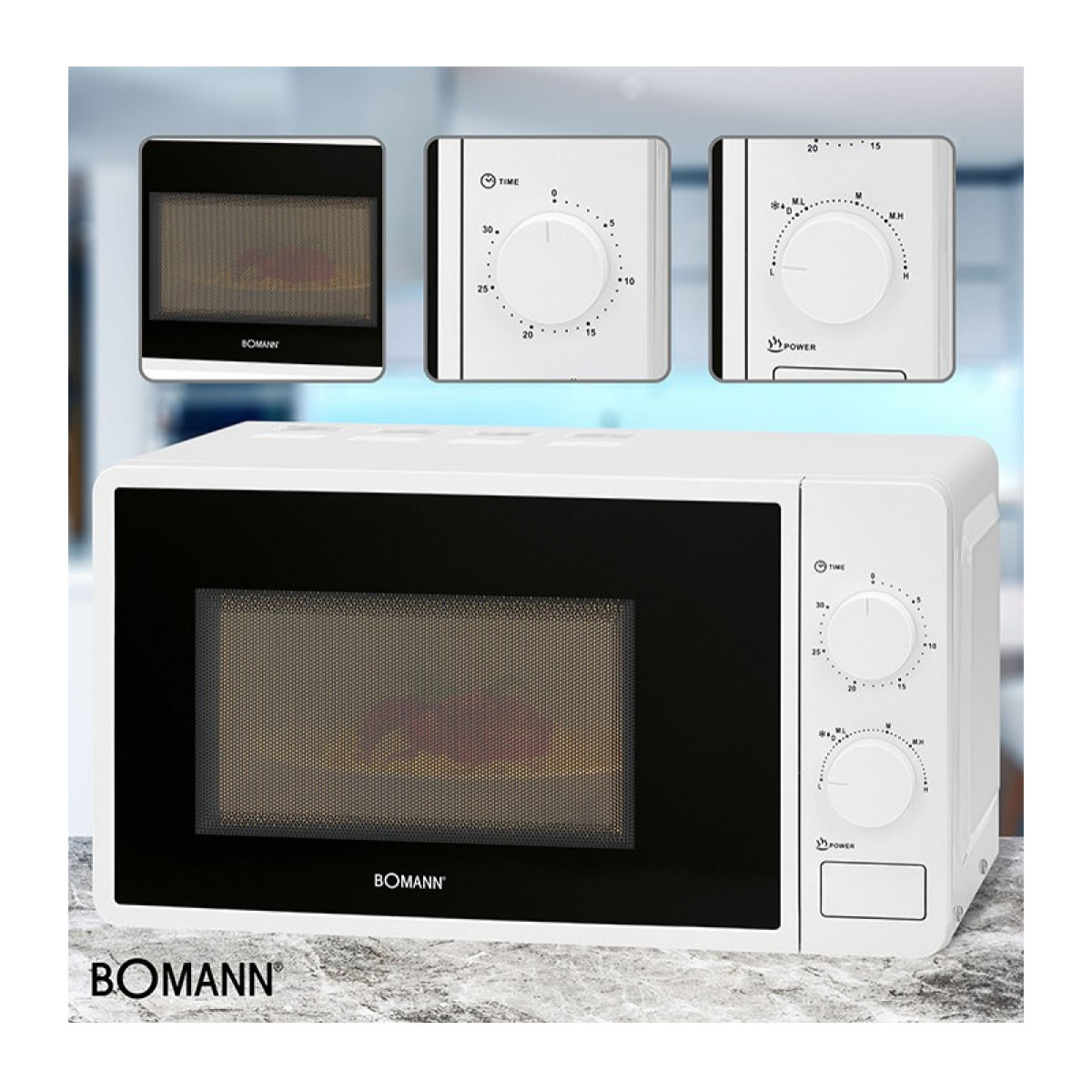 Four micro-onde 20L 1150W Bomann MW 6014 CB Blanc