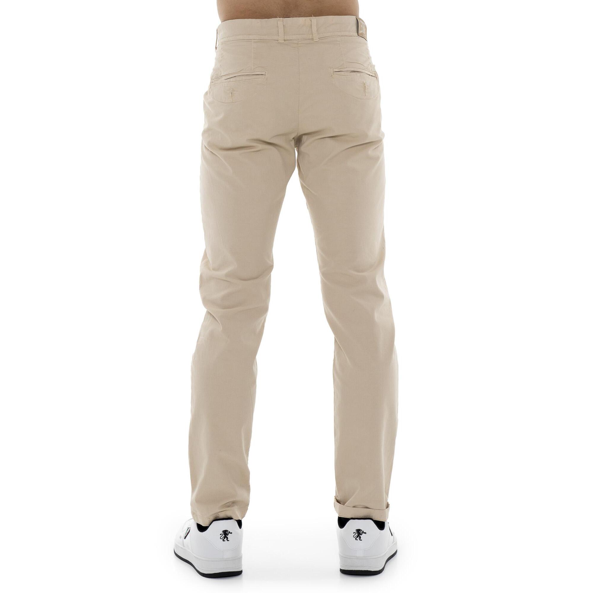 Pantalón chino de hombre Leone Easy de sarga con trabillas