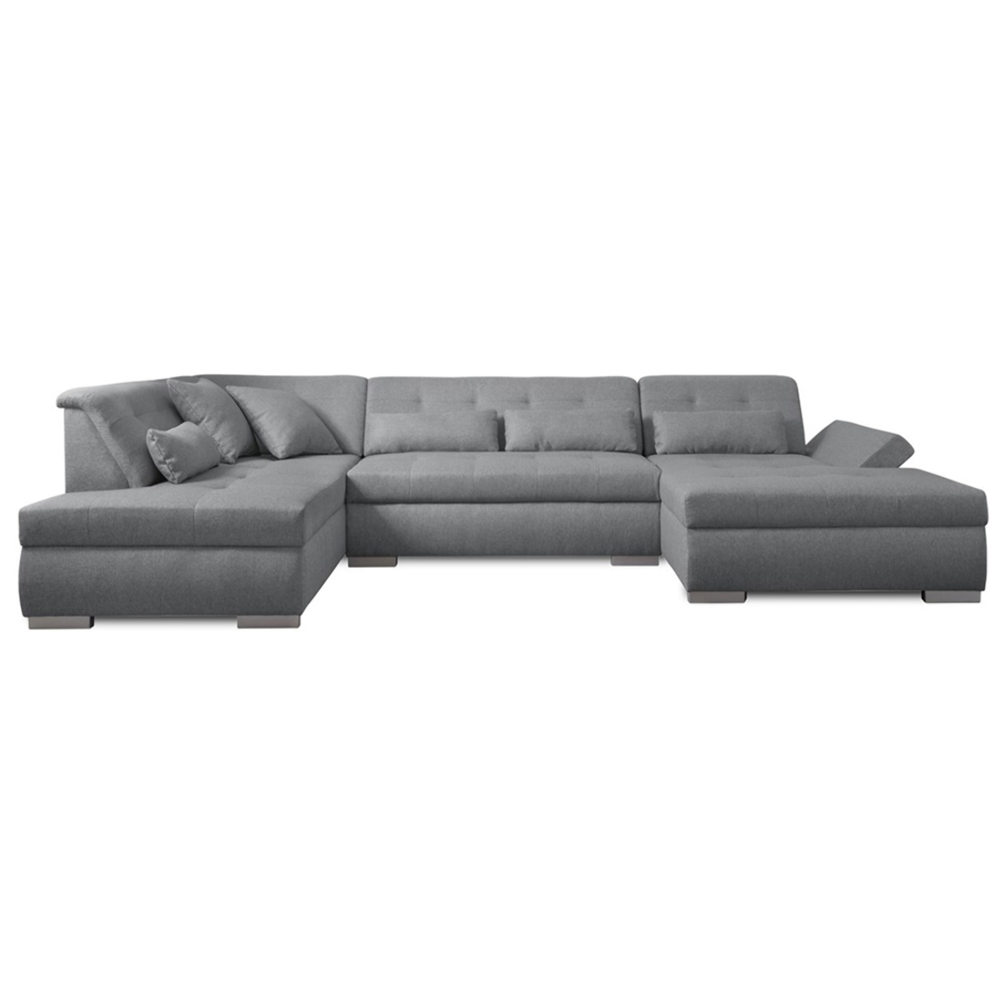 Vermont - canapé panoramique d'angle gauche - 7 places - XXL - Gris clair