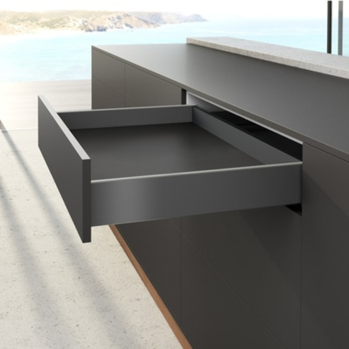 Profilé latéral de tiroir AvanTech YOU, H101mm x L500mm, anthracite, gauche et droite - HETTICH - 9353426
