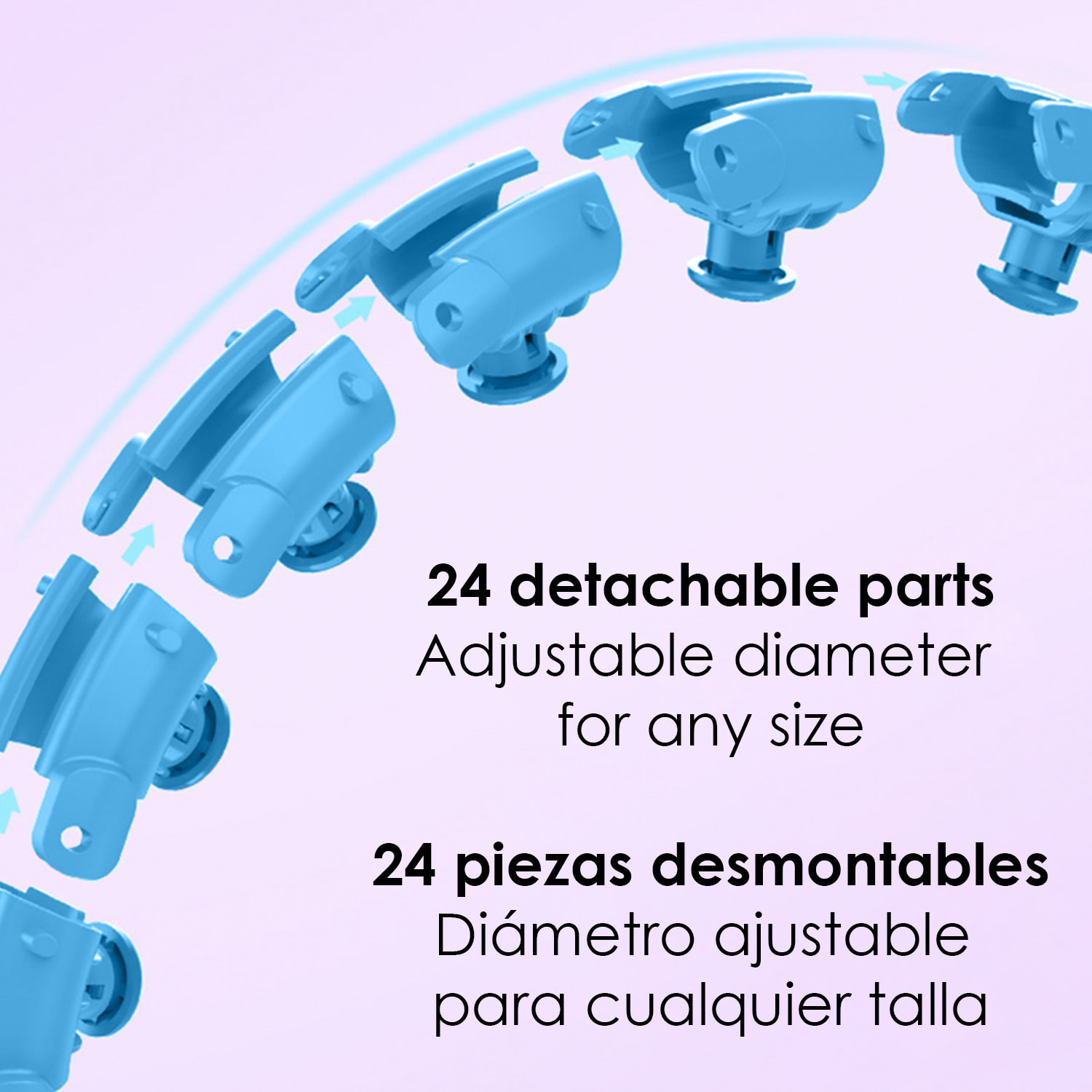 Aro Hula Hoop sportivo per Fitness, aro regolabile, non cade, contrappeso rotante. Attrezzatura da ginnastica e fitness per la casa.