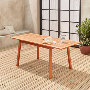 Table de jardin en bois 120-180cm - Almeria - Table rectangulaire avec allonge eucalyptus Intérieur / Extérieur