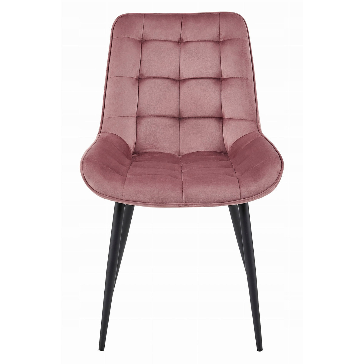 Set di 3 Sedie Bera in Velluto Rosa Antico e Metallo Nero