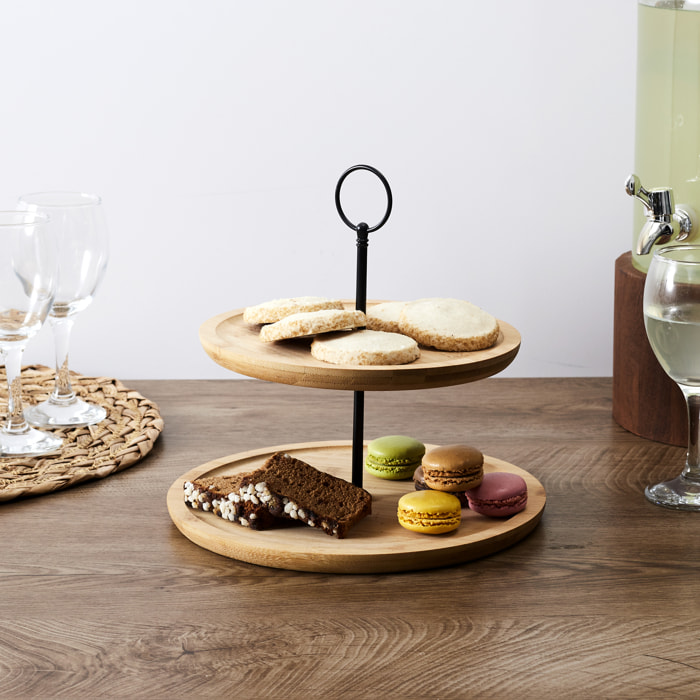 Presentoir 2 Etages Bambou