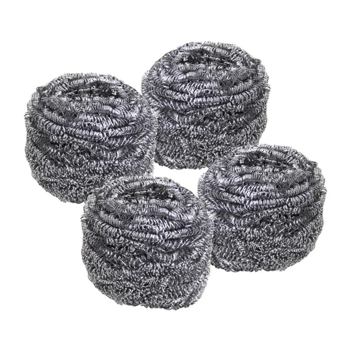 Lot de 4 éponges inox à récurer Fackelmann Tecno