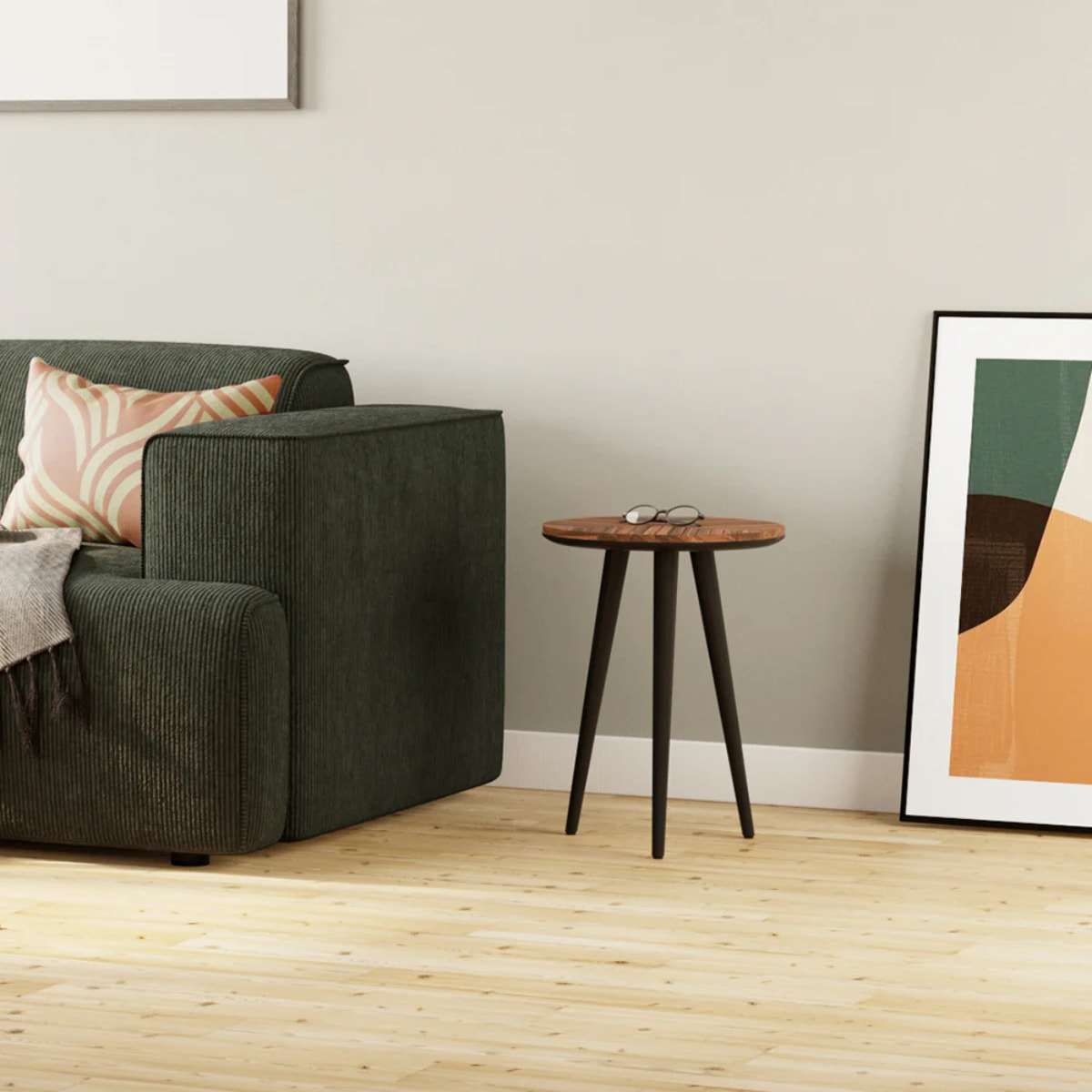 Table basse ronde en bois d'acacia D40 cm - Ella