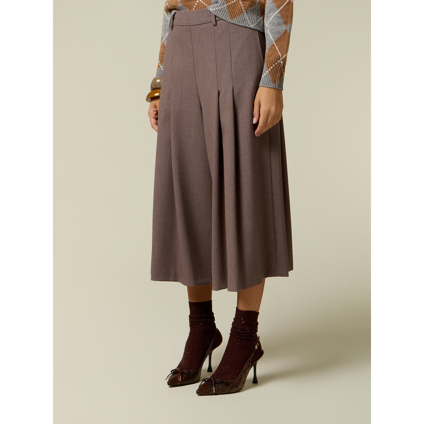Oltre - Gonna pantalone con pieghe - Grigio