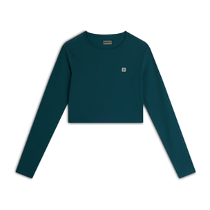 Maglia corta con maniche lunghe tessuto tecnico costine