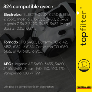 Lot de 4 sacs aspirateur pour Electrolux et Tornado TopFilter Premium