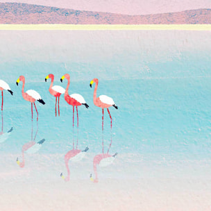 Papier peint panoramique flamands rose en Croatie Intissé