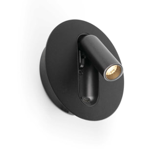 TIMIT USB C Lampada da parete lettore nero