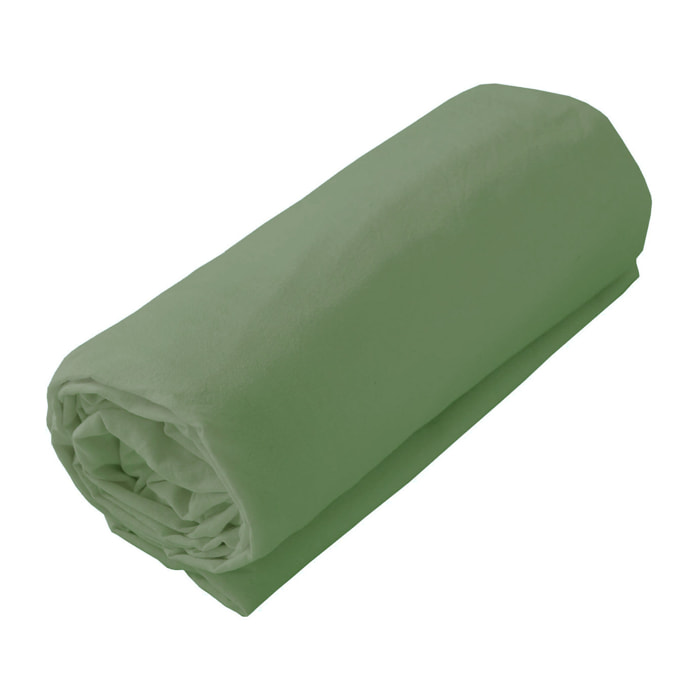 Drap housse 100% coton bio bonnet 30 cm - Vert